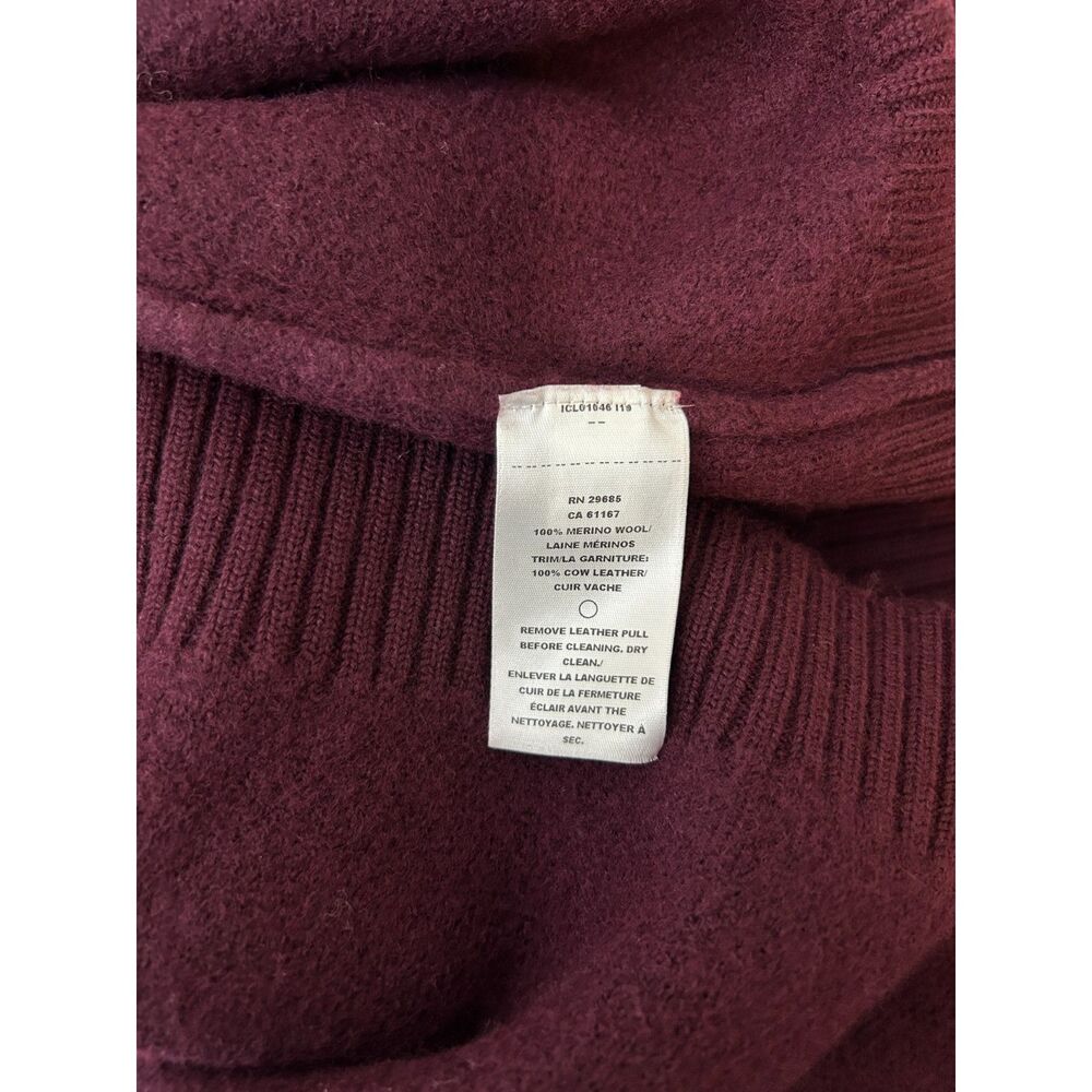 NWT Pendleton 100% Merino Wool Full Zip Knit Cardigan Sweater Burgundy - Picture 12 of 12